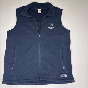 North Face Full Zip Navy Fleece Vest Mens L